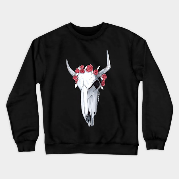 Cow Skull Crewneck Sweatshirt by YanaStrunina